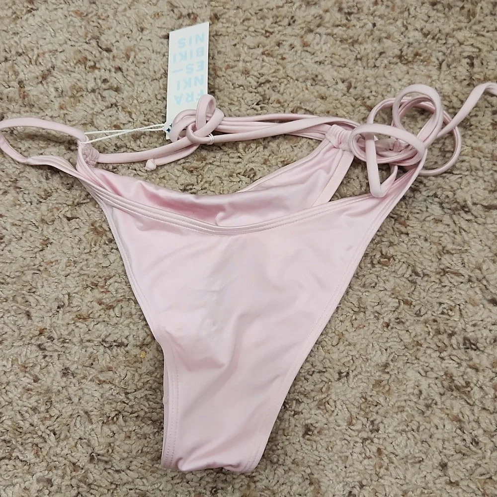 Frankie's bikinis Syd Satin Wrap Bikini Bottom size m nwt
